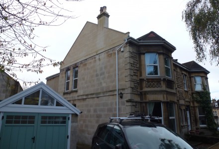 External view with bath stone
