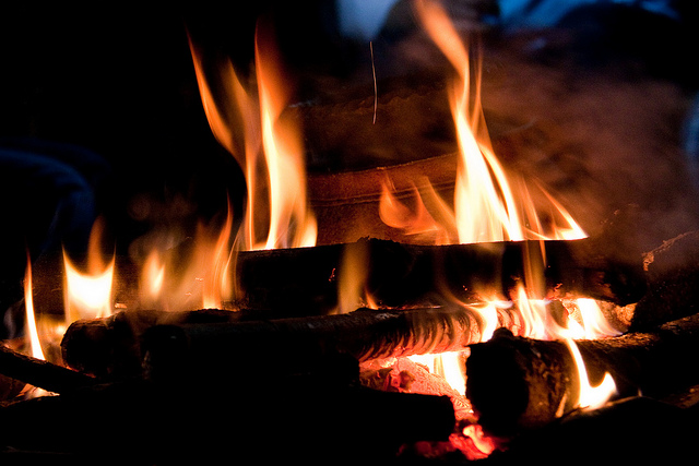 log fire