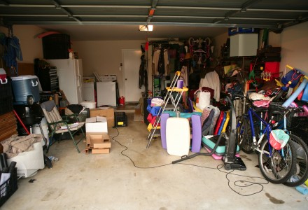 A messy, misused garage