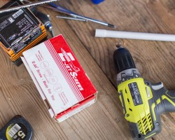 tools on hardwood floor