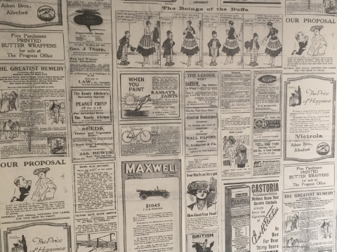 vintage wallpaper feature wall