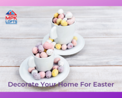 easter mini eggs in cups saucers