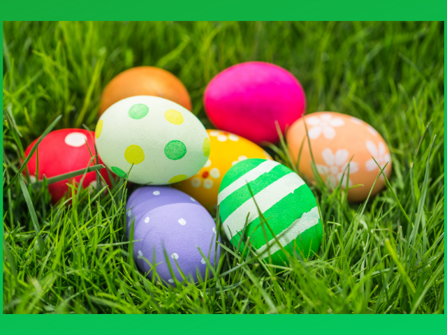painted easter eggs grass garden
