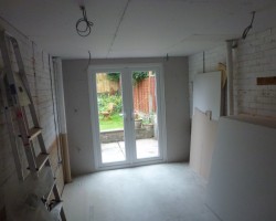 Garage conversion in progress construction building